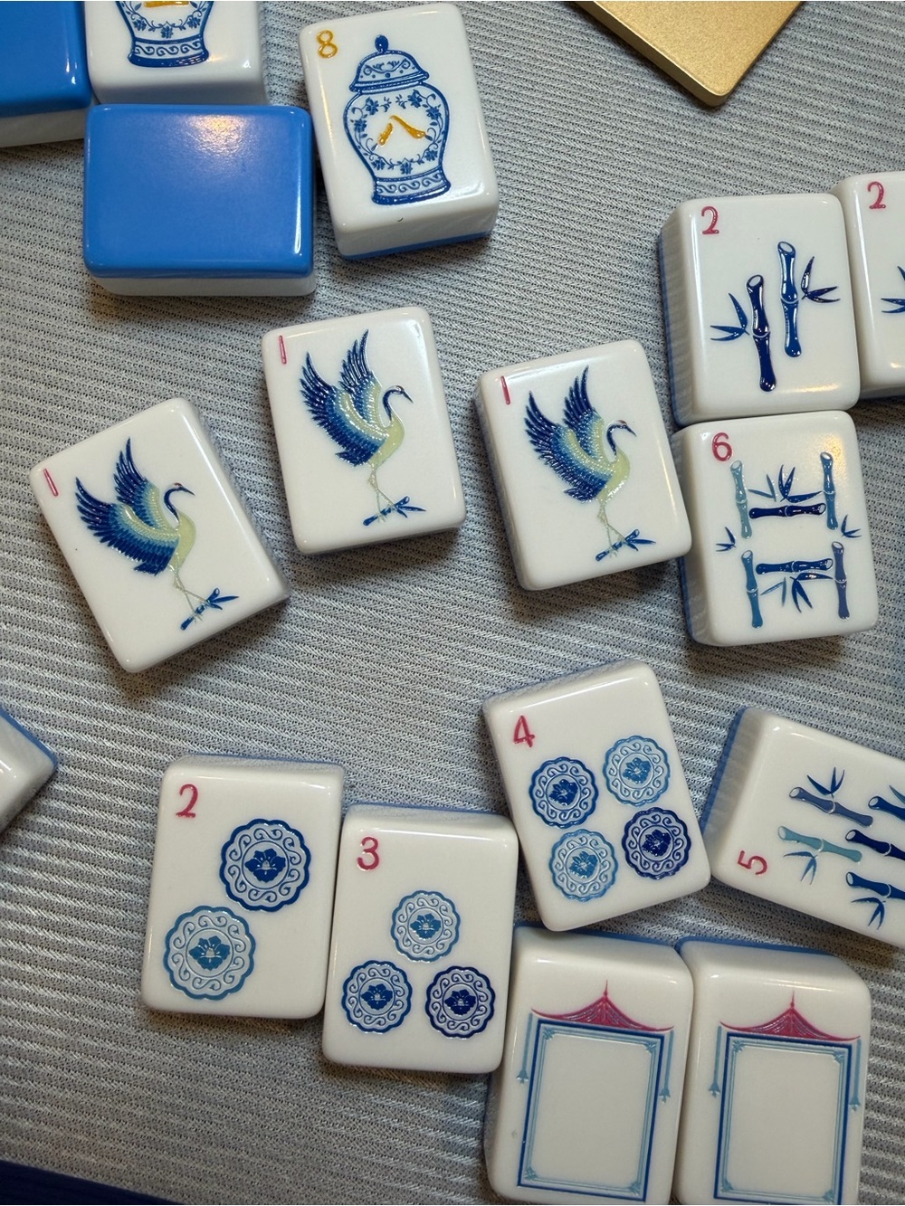 Mahjong set 160 tiles  Comes with blanks. Lovely Blue and white Chinoiserie - Picture 5 of 12